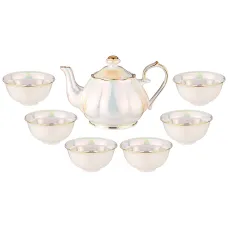 Фарфоровый чайный набор на 6 персон 7 предметов pearl 250 мл - Lefard