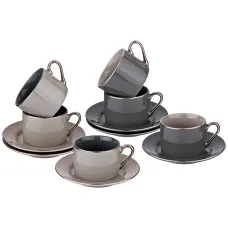 Фарфоровый чайный набор на 6 персон 12 предметов 200 мл - Lefard