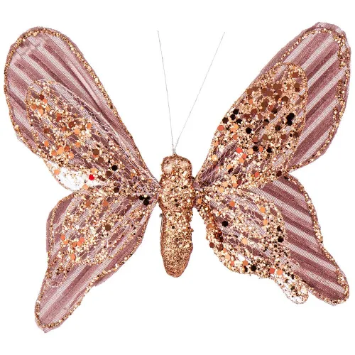 Бабочка для декора ажур с клипсой диаметр=20 см цвет: pink - Lefard