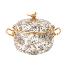 Кастрюля эмалированная с крышкой, серия Royal Garden 2.8 л диа. 18 см подходит для индукционных плит – Agness