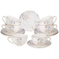 Фарфоровый чайный набор на 6 персон, 12 предметов, Завтрак у короля, 280 мл – Lefard