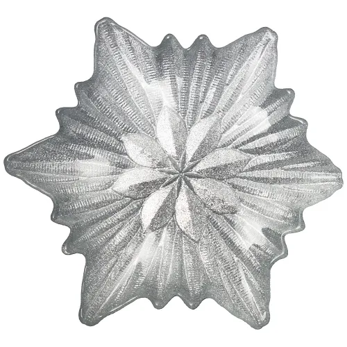Блюдо snowflake silver shiny 21 см - АКСАМ