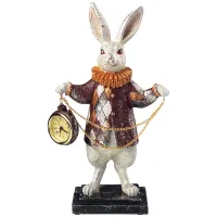 Фигурка с часами английская коллекция кролик 18*8.5*30 см - Lefard