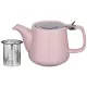 Керамический заварочный чайник с металлическим ситом и крышкой velour 500 мл 19*8.5*10 см розовый - Bronco
