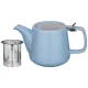 Керамический заварочный чайник с металлическим ситом и крышкой velour 500 мл 19*8.5*10 см голубой - Bronco