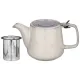 Керамический заварочный чайник с металлическим ситом и крышкой luster 500 мл 19*8.5*10 см светло-серый - Bronco