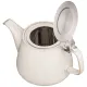 Керамический заварочный чайник с металлическим ситом и крышкой luster 1.2 л, 23.5*11*12.5 см, светло-серый - Bronco