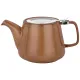 Керамический заварочный чайник с металлическим ситом и крышкой luster 1.2 л, 23.5*11*12.5 см, коричневый - Bronco