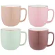 Набор из 4 кружек на деревянной подставке Break Time 310 мл пастель – Lefard