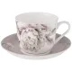 Чайная пара 2 предмета white flower 500 мл серая - Lefard