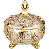 Конфетница с крышкой Gold Glass, диаметр 12 см, высота 14 см – Lefard