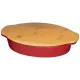 Блюдо для запекания и выпечки 31*20.5*6 см с деревянной крышкой-доской красное - Agness