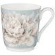 Фарфоровая кружка Белый цветок 340 мл голубая – Lefard