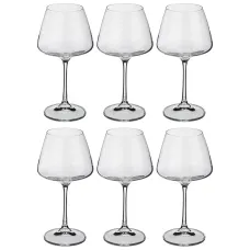 Набор бокалов для вина из 6 штук naomi/corvus 350 мл высота=19 см - Crystalite Bohemia