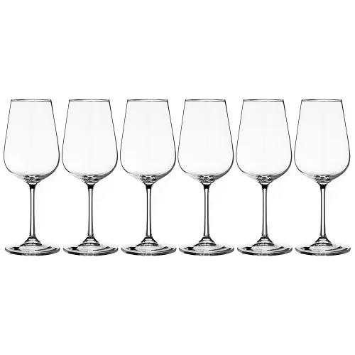 Набор бокалов для вина из 6 штук dora/strix 360 мл высота=22 см - CRYSTALITE