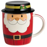 Кружка с крышкой Санта 355 мл – Lefard