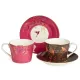 Фарфоровый чайный набор на 2 персоны, 4 предмета Golden Birds, 220 мл - Lefard