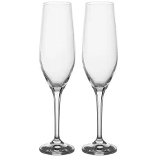 Набор бокалов для шампанского из 2 штук amoroso 200 мл высота=23.5 см - Crystalex