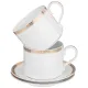 Фарфоровый чайный набор на 6 персон 12 предметов crown 300 мл золотой - Lefard