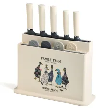 Набор из 10 предметов: 5 ножей, 4 доски и подставка, серия Family Farm - Agness