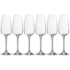 Набор бокалов для шампанского из 6 штук alizee/anser 290 мл высота=25 см - Crystalite Bohemia