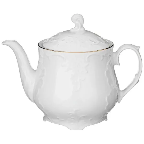 Фарфоровый заварочный чайник рококо золотая линия 1.1 л - Rococo