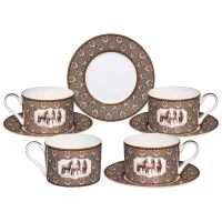 Фарфоровый чайный набор на 2 персоны, 4 предмета, Horse Club, 300 мл – Lefard