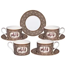 Фарфоровый чайный набор на 2 персоны, 4 предмета, Horse Club, 300 мл – Lefard