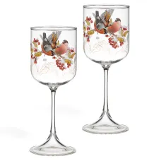 Набор бокалов из 2-х штук Снегири 450 мл - Lefard