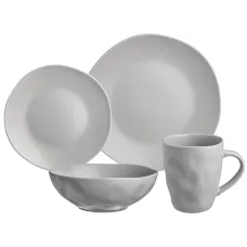 Набор посуды обеденный на 4 персоны 16 предметов shadow светло-серый - Bronco