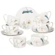 Фарфоровый чайный набор на 6 персон, 12 предметов, Стрекоза, 250 мл – Lefard