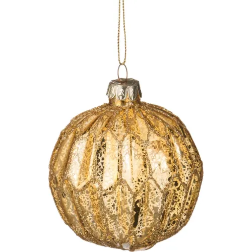 Декоративное изделие шар стеклянный диаметр=8 см высота=9 см цвет: золотой