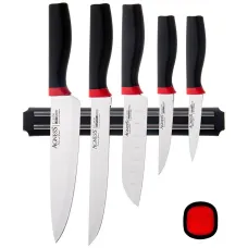 Набор ножей 6 предметов с магнитным держателем и пластиковой ручкой, серия corrida - Agness