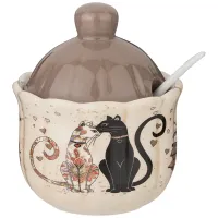 Керамическая сахарница Парижские коты 280 мл 10*10*12 см – Agness