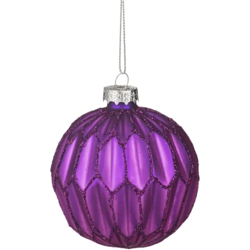 Декоративное изделие шар стеклянный диаметр=8 см высота=9 см цвет: фиолетовый