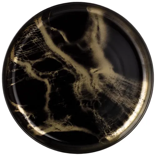 Тарелка десертная black marble диаметр 21 см, высота 2 cм - Bronco