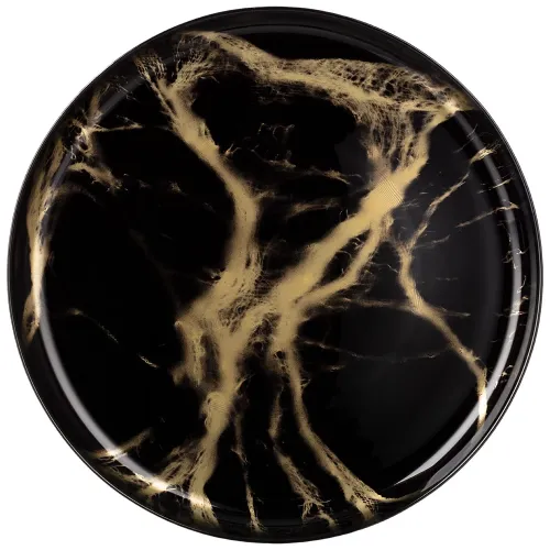 Тарелка обеденная black marble диаметр 28 см, высота 2 cм - Bronco