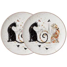 Набор тарелок закусочных парижские коты 2 штуки 20.5 см - Lefard