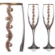 Набор бокалов для шампанского из 2 штук с золотой каймой 170 мл