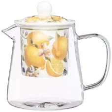 Стеклянный заварочный чайник с ситом фрукты 500 мл - Lefard