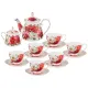 Фарфоровый чайный сервиз на 6 персон, 14 предметов, Маки, 1000/420/250 мл - Lefard