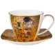 Фарфоровый чайный сервиз на 6 персон, 14 предметов Поцелуй (г. Климт) 1300/300/250 мл золотой – Lefard