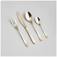 Набор столовых приборов Senso 16 предметов, сталь 18/10, PVD покрытие, цвет: шампань - Agness