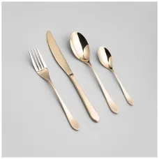 Набор столовых приборов Senso 16 предметов, сталь 18/10, PVD покрытие, цвет: шампань - Agness