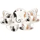Фарфоровый чайный набор на 6 персон, 12 предметов, Парижские коты, 300 мл – Lefard