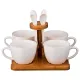 Фарфоровый чайный набор на 4 персоны 12 предметов 200 мл на подставке - Lefard