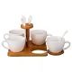 Фарфоровый чайный набор на 4 персоны 12 предметов 200 мл на подставке - Lefard