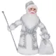 Кукла дед мороз серебряный высота=40 см в упаковке