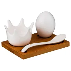 Набор для завтрака native 3 предмета: подставка д/яйца+солонка+ложка на подставке 11.5*8 см высота=6.5 см - Lefard