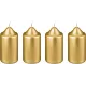 Набор свечей из 4 штук 10x5 см золотой металлик - Adpal